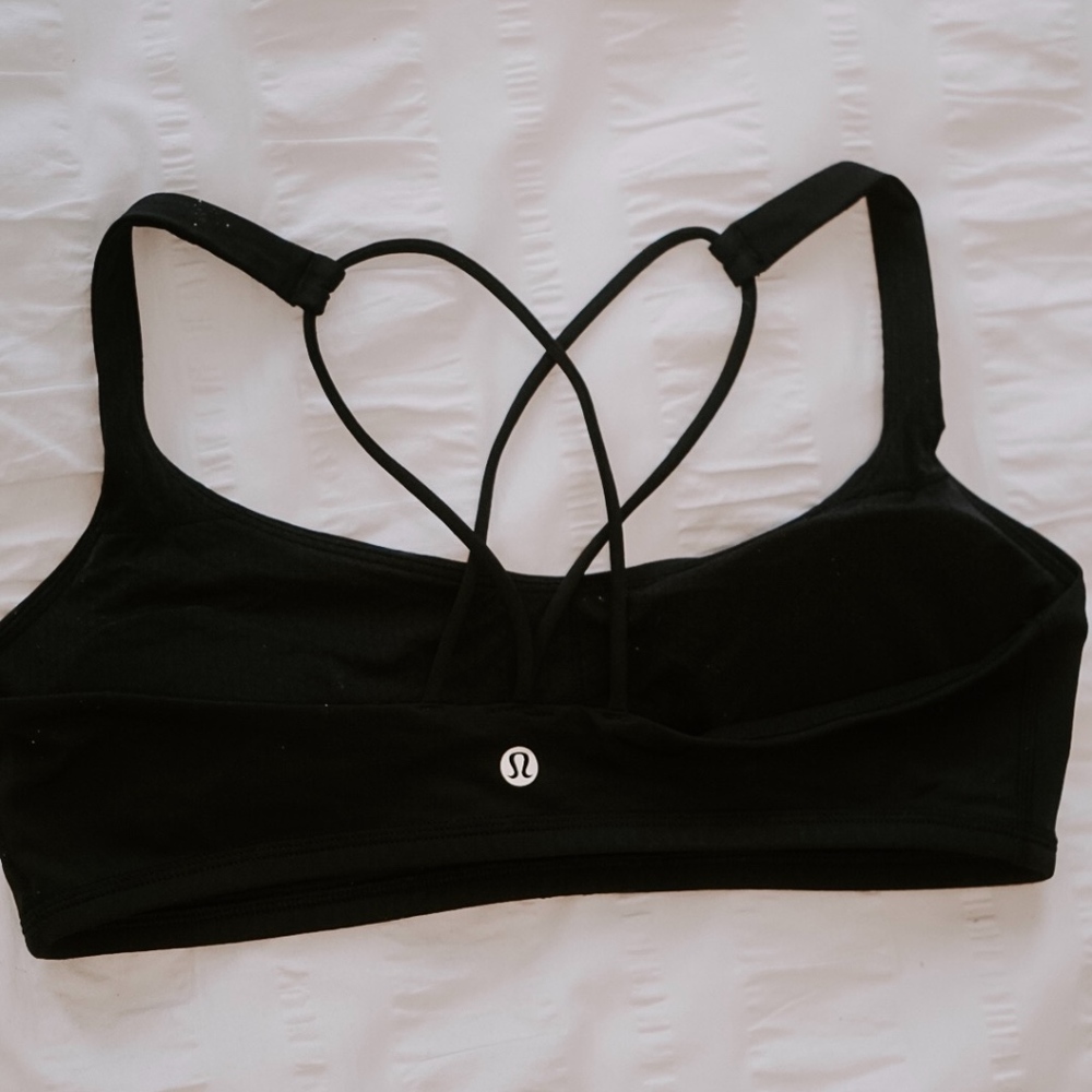 Lululemon Black Strappy Padded Sports Bra